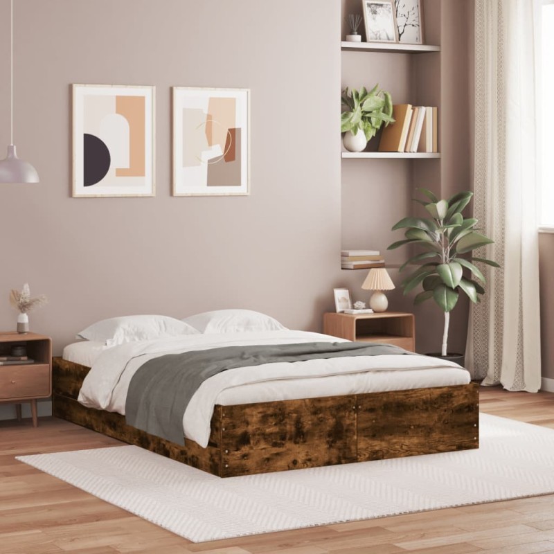 vidaXL Bettgestell mit Schubladen Räuchereiche 120x190cm Holzwerkstoff vidaXL Bettgestell mit Schubladen Räuchereiche 120x190cm Holzwerkstoff