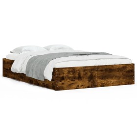 vidaXL Bettgestell mit Schubladen Räuchereiche 120x190cm Holzwerkstoff