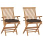 vidaXL Gartenstühle mit Taupe Kissen 2 Stk. Massivholz Teak vidaXL Gartenstühle mit Taupe Kissen 2 Stk. Massivholz Teak