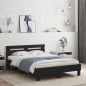 vidaXL Bettgestell mit Kopfteil Schwarz 120x190 cm Holzwerkstoff vidaXL Bettgestell mit Kopfteil Schwarz 120x190 cm Holzwerkstoff