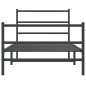 vidaXL Bettgestell mit Kopf- und Fußteil Metall Schwarz 100x200 cm vidaXL Bettgestell mit Kopf- und Fußteil Metall Schwarz 100x200 cm