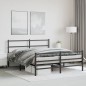 vidaXL Bettgestell mit Kopf- und Fußteil Metall Schwarz 160x200 cm vidaXL Bettgestell mit Kopf- und Fußteil Metall Schwarz 160x200 cm