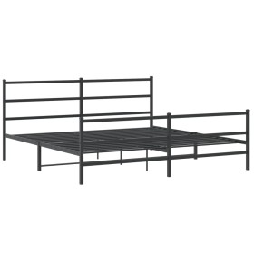 vidaXL Bettgestell mit Kopf- und Fußteil Metall Schwarz 200x200 cm