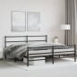 vidaXL Bettgestell mit Kopf- und Fußteil Metall Schwarz 200x200 cm vidaXL Bettgestell mit Kopf- und Fußteil Metall Schwarz 200x200 cm