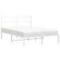 vidaXL Bettgestell mit Kopfteil Metall Weiß 140x190 cm vidaXL Bettgestell mit Kopfteil Metall Weiß 140x190 cm