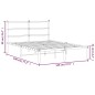 vidaXL Bettgestell mit Kopfteil Metall Weiß 140x190 cm vidaXL Bettgestell mit Kopfteil Metall Weiß 140x190 cm