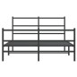 vidaXL Bettgestell mit Kopf- und Fußteil Metall Schwarz 140x200 cm vidaXL Bettgestell mit Kopf- und Fußteil Metall Schwarz 140x200 cm