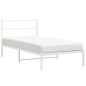 vidaXL Bettgestell mit Kopfteil Metall Weiß 100x200 cm vidaXL Bettgestell mit Kopfteil Metall Weiß 100x200 cm