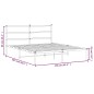 vidaXL Bettgestell mit Kopfteil Metall Weiß 150x200 cm vidaXL Bettgestell mit Kopfteil Metall Weiß 150x200 cm