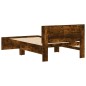 vidaXL Bettgestell mit Kopfteil Räuchereiche 100x200 cm Holzwerkstoff vidaXL Bettgestell mit Kopfteil Räuchereiche 100x200 cm Holzwerkstoff