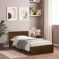 vidaXL Bettgestell mit Kopfteil Braun Eichen-Optik 100x200 cm vidaXL Bettgestell mit Kopfteil Braun Eichen-Optik 100x200 cm