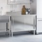 vidaXL Küchen-Arbeitstisch mit Schiebetüren Edelstahl vidaXL Küchen-Arbeitstisch mit Schiebetüren Edelstahl