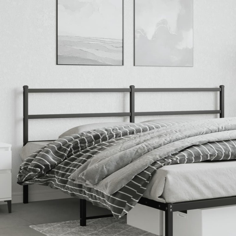 vidaXL Kopfteil Metall Schwarz 193 cm