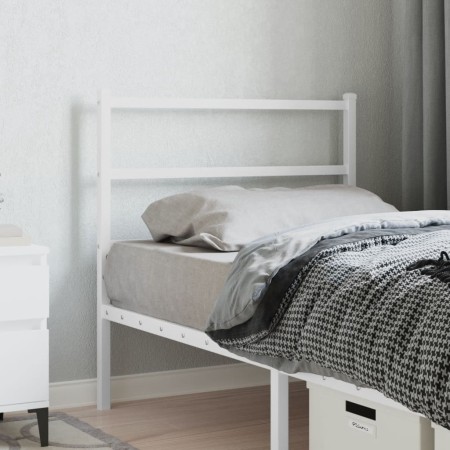 vidaXL Kopfteil Metall Weiß 90 cm