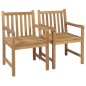 Gartenstühle 2 Stk. mit Blauen Kissen Massivholz Teak Gartenstühle 2 Stk. mit Blauen Kissen Massivholz Teak