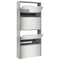 vidaXL Schuhschrank mit Spiegel 4 Fächer Betongrau 63x17x134 cm vidaXL Schuhschrank mit Spiegel 4 Fächer Betongrau 63x17x134 cm