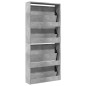 vidaXL Schuhschrank mit Spiegel 4 Fächer Betongrau 63x17x134 cm vidaXL Schuhschrank mit Spiegel 4 Fächer Betongrau 63x17x134 cm