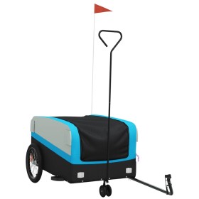 vidaXL Fahrradanhänger Schwarz und Blau 45 kg Eisen