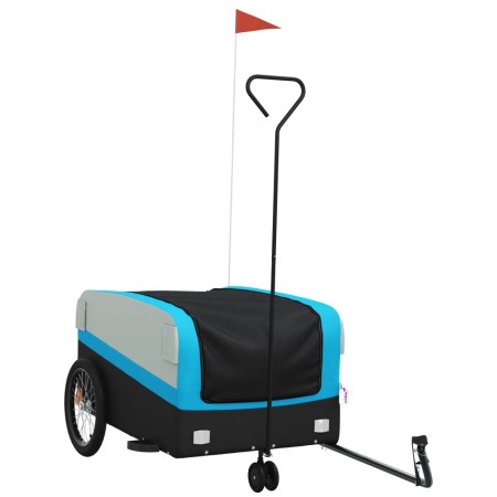 vidaXL Fahrradanhänger Schwarz und Blau 45 kg Eisen