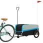 vidaXL Fahrradanhänger Schwarz und Blau 45 kg Eisen vidaXL Fahrradanhänger Schwarz und Blau 45 kg Eisen