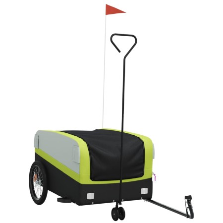 vidaXL Fahrradanhänger Schwarz und Grün 45 kg Eisen