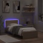 vidaXL Bettgestell mit Kopfteil und LED-Leuchten Sonoma-Eiche 90x200cm vidaXL Bettgestell mit Kopfteil und LED-Leuchten Sonoma-Eiche 90x200cm