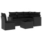 vidaXL 6-tlg. Garten-Sofagarnitur mit Kissen Schwarz Poly Rattan vidaXL 6-tlg. Garten-Sofagarnitur mit Kissen Schwarz Poly Rattan