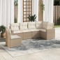vidaXL 6-tlg. Garten-Sofagarnitur mit Kissen Beige Poly Rattan vidaXL 6-tlg. Garten-Sofagarnitur mit Kissen Beige Poly Rattan