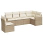 vidaXL 6-tlg. Garten-Sofagarnitur mit Kissen Beige Poly Rattan vidaXL 6-tlg. Garten-Sofagarnitur mit Kissen Beige Poly Rattan