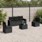 vidaXL 6-tlg. Garten-Sofagarnitur mit Kissen Schwarz Poly Rattan vidaXL 6-tlg. Garten-Sofagarnitur mit Kissen Schwarz Poly Rattan