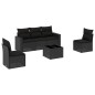 vidaXL 6-tlg. Garten-Sofagarnitur mit Kissen Schwarz Poly Rattan vidaXL 6-tlg. Garten-Sofagarnitur mit Kissen Schwarz Poly Rattan