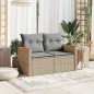 vidaXL Gartensofa mit Kissen 2-Sitzer Beige Poly Rattan vidaXL Gartensofa mit Kissen 2-Sitzer Beige Poly Rattan