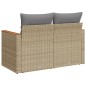 vidaXL Gartensofa mit Kissen 2-Sitzer Beige Poly Rattan vidaXL Gartensofa mit Kissen 2-Sitzer Beige Poly Rattan