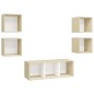vidaXL 5-tlg. TV-Schrank-Set Weiß Sonoma-Eiche Holzwerkstoff vidaXL 5-tlg. TV-Schrank-Set Weiß Sonoma-Eiche Holzwerkstoff
