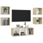 vidaXL 5-tlg. TV-Schrank-Set Weiß Sonoma-Eiche Holzwerkstoff vidaXL 5-tlg. TV-Schrank-Set Weiß Sonoma-Eiche Holzwerkstoff