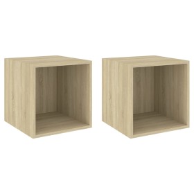 vidaXL Wandschränke 2 Stk. Sonoma-Eiche 37x37x37 cm Holzwerkstoff