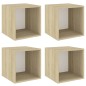 vidaXL Wandschränke 4 Stk. Weiß Sonoma-Eiche 37x37x37 cm Holzwerkstoff vidaXL Wandschränke 4 Stk. Weiß Sonoma-Eiche 37x37x37 cm Holzwerkstoff