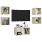 vidaXL 5-tlg. TV-Schrank-Set Weiß Sonoma-Eiche Holzwerkstoff vidaXL 5-tlg. TV-Schrank-Set Weiß Sonoma-Eiche Holzwerkstoff