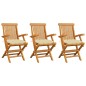vidaXL Gartenstühle mit Cremeweißen Kissen 3 Stk. Massivholz Teak vidaXL Gartenstühle mit Cremeweißen Kissen 3 Stk. Massivholz Teak
