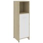 vidaXL Badezimmerschrank Weiß Sonoma-Eiche 30x30x95 cm Holzwerkstoff