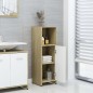 vidaXL Badezimmerschrank Weiß Sonoma-Eiche 30x30x95 cm Holzwerkstoff