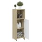 vidaXL Badezimmerschrank Weiß Sonoma-Eiche 30x30x95 cm Holzwerkstoff