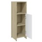 vidaXL Badezimmerschrank Weiß Sonoma-Eiche 30x30x95 cm Holzwerkstoff