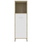 vidaXL Badezimmerschrank Weiß Sonoma-Eiche 30x30x95 cm Holzwerkstoff