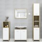 vidaXL Badezimmerschrank Weiß Sonoma-Eiche 30x30x95 cm Holzwerkstoff