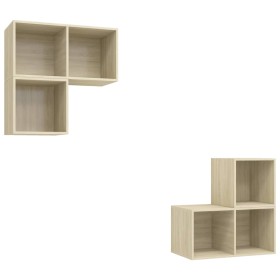 vidaXL 4-tlg. TV-Schrank-Set Sonoma-Eiche Holzwerkstoff