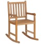 Schaukelstuhl mit Taupe Kissen Massivholz Teak Schaukelstuhl mit Taupe Kissen Massivholz Teak