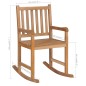 Schaukelstuhl mit Taupe Kissen Massivholz Teak Schaukelstuhl mit Taupe Kissen Massivholz Teak