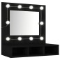 vidaXL Spiegelschrank mit LED Schwarz 60x31,5x62 cm vidaXL Spiegelschrank mit LED Schwarz 60x31,5x62 cm