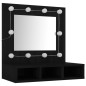 vidaXL Spiegelschrank mit LED Schwarz 60x31,5x62 cm vidaXL Spiegelschrank mit LED Schwarz 60x31,5x62 cm